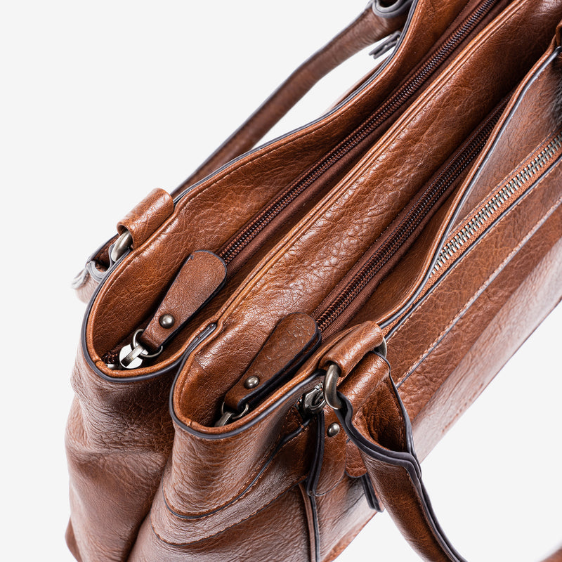 Shoulder bag, brown color, classic collection