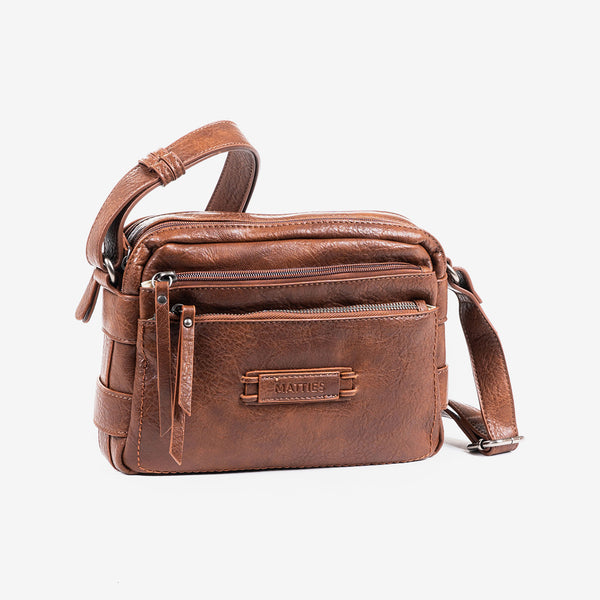 Cross body bag, brown color, classic collection