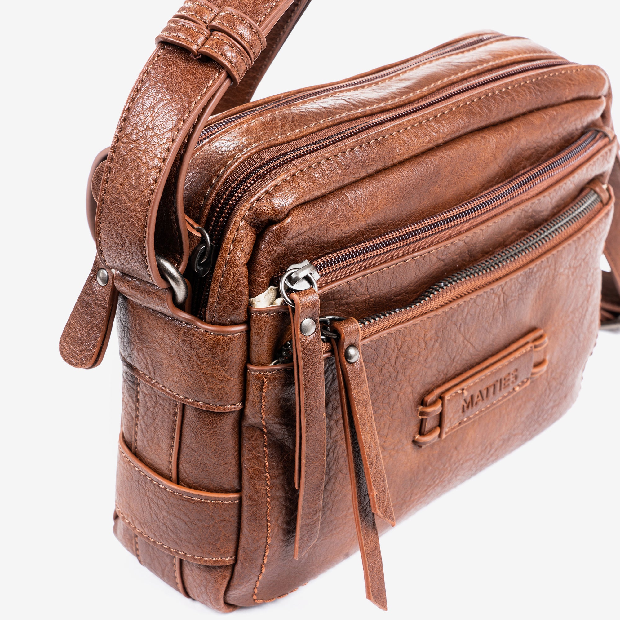 Bolso bandolera, color marrón, Serie Classic