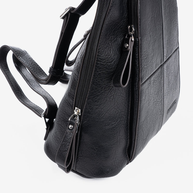 Mochila de mujer, color negro, Serie Mochilas - 27.5x30x12 cm – Matties Bags