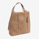 Mochila de mujer, color camel, Serie Mochilas - 31x32x10 cm
