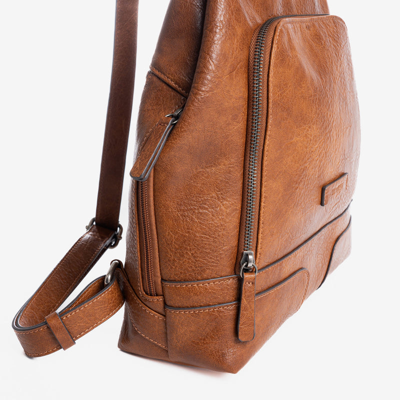 Women's backpack, leather color, Backpacks Series. 30x30x11cm