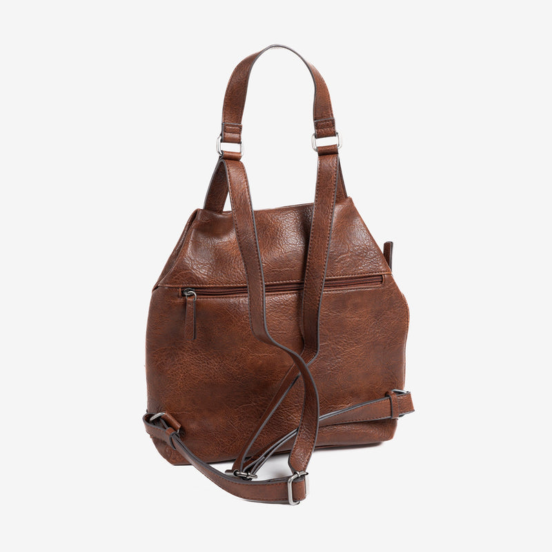 Woman's backpack, brown color, Collection Mochilas. 30x30x11 cm