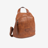 Anti-theft backpack, tan color, Collection Mochilas. 28x27x13 cm