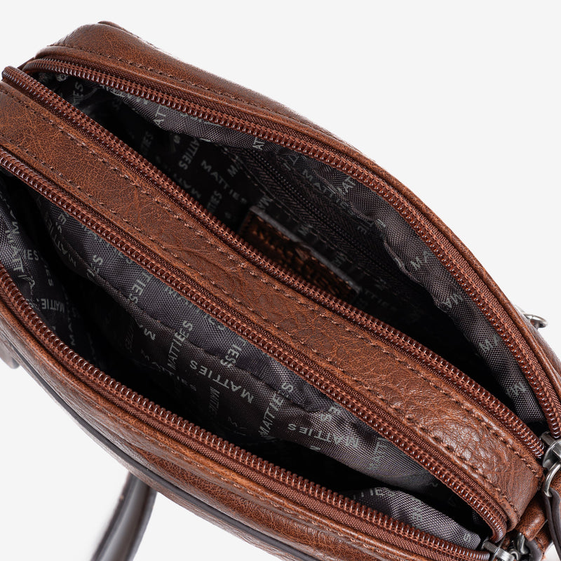 Mini bolso para mujer, color marrón. 20x15x7 cm