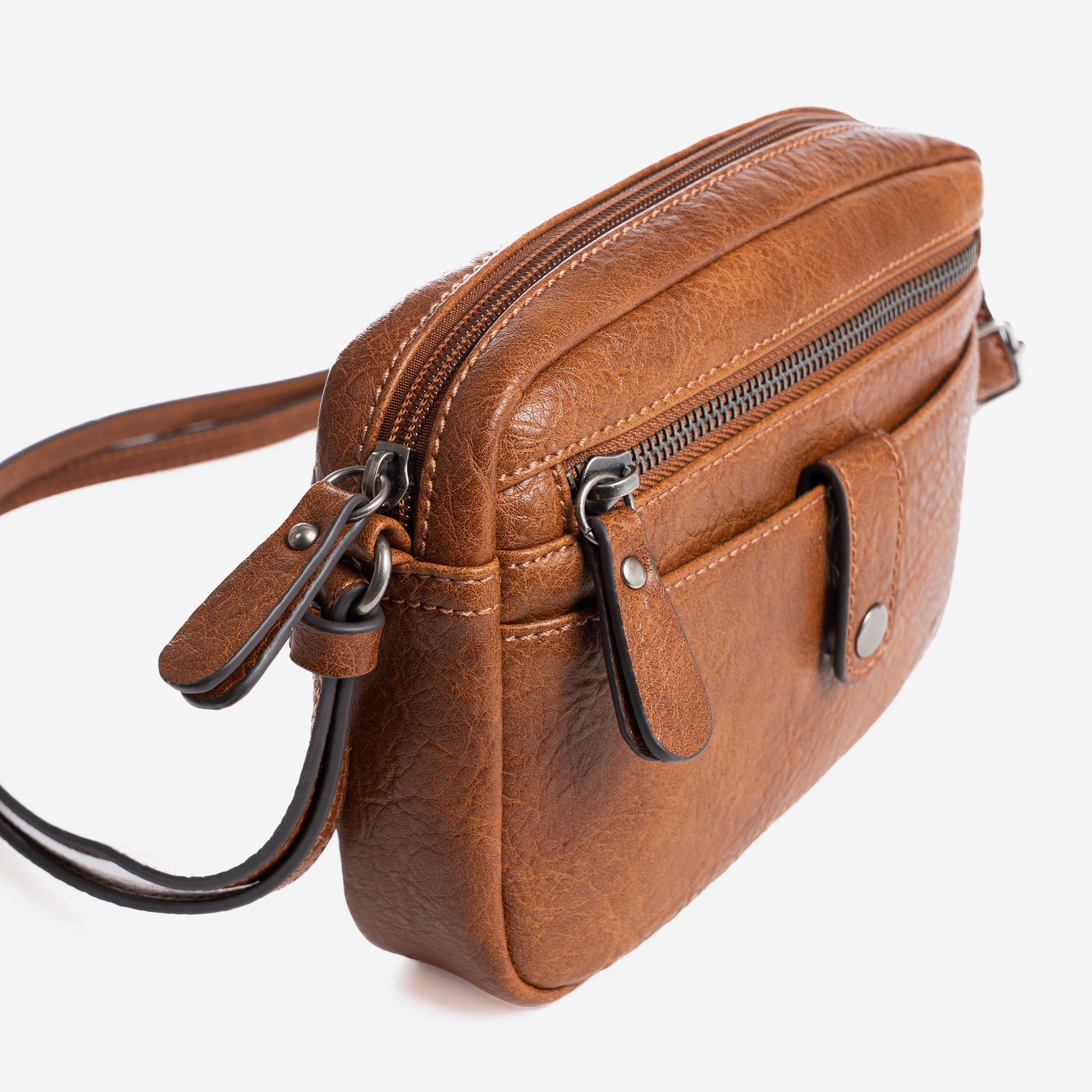 Mini bag for women, leather color, Minibags Series. 21x14x5cm