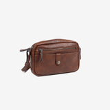 Mini bolso para mujer, color marrón, Serie Minibags. 21x14x5 cm