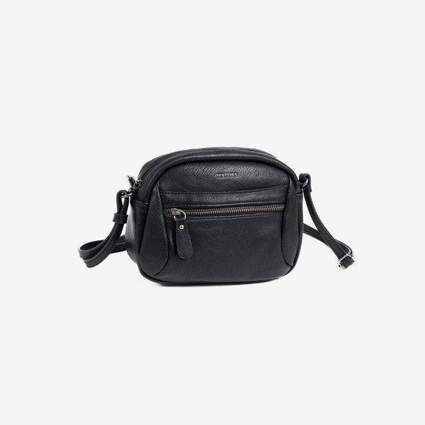 Mini bolso para mujer, color negro, Serie Minibags. 21x16x9 cm