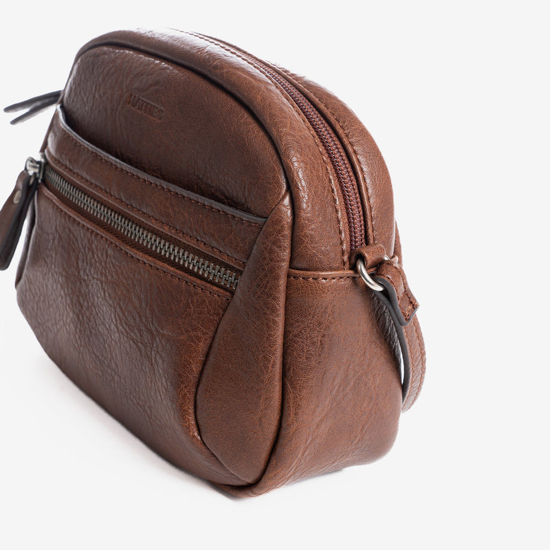 Mini bolso para mujer, color marrón, Serie Minibags. 21x16x9 cm