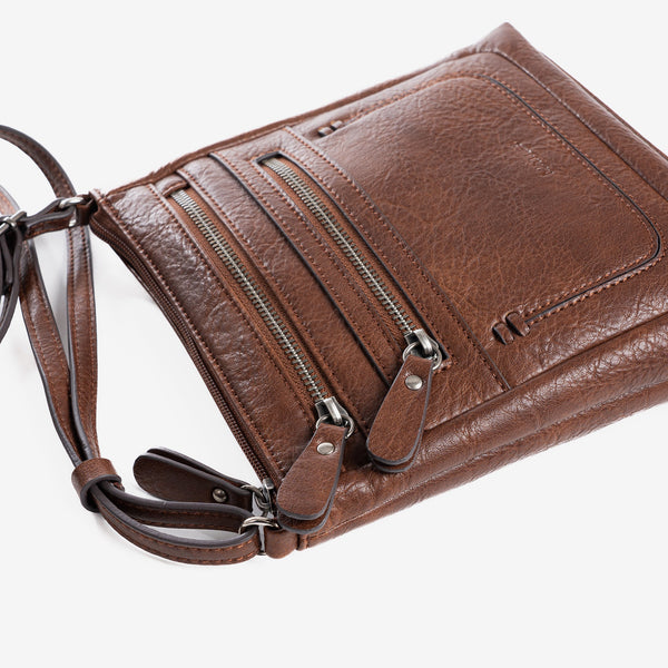 Mini bolso para mujer, color marrón, Serie Minibags. 21x21x6 cm