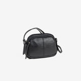 Bandolera pequeña para mujer, color negro, Serie minibags esmeralda. 20x15x4.5 cm