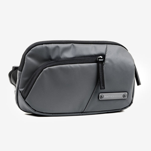 Dark grey nylon sport bum bag