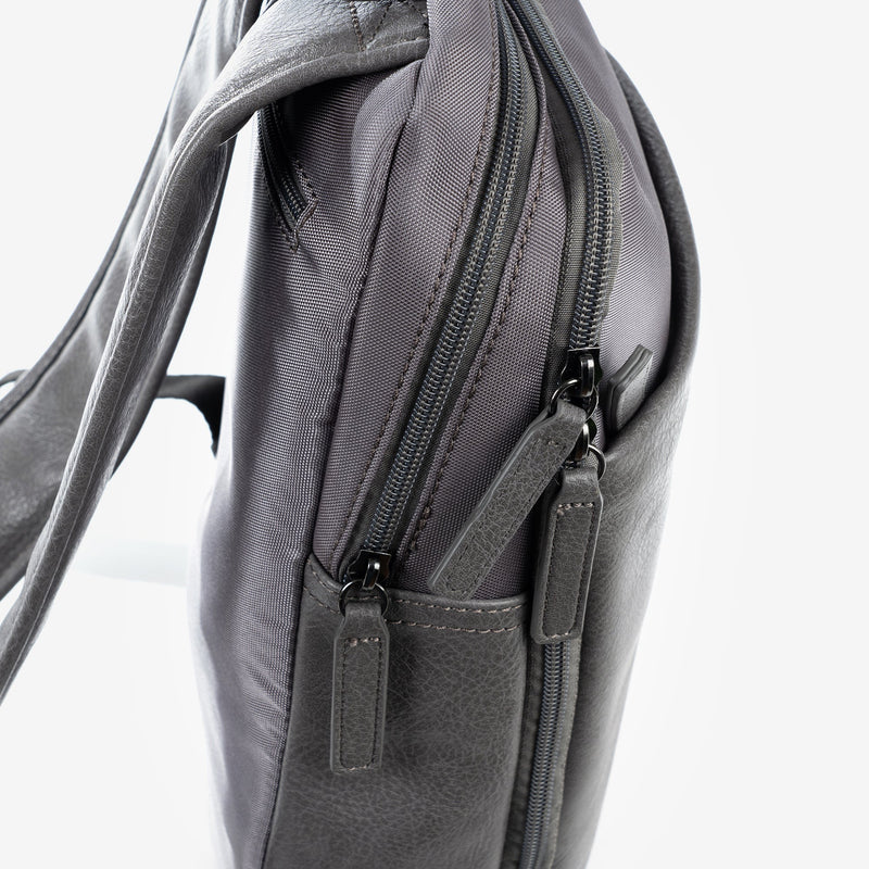 Grey nylon backpack