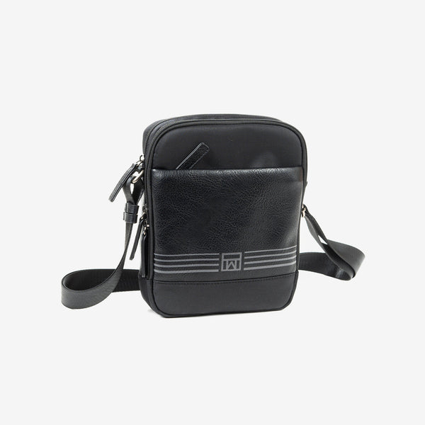 Black cross body bag. Nylon Collection