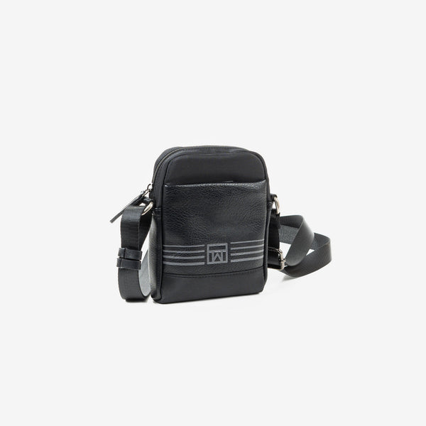 Black cross body bag. Nylon Collection