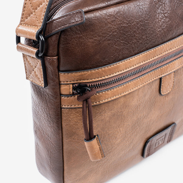 Big bag for men, brown, Collection combinados. Tablet bag 10.2"