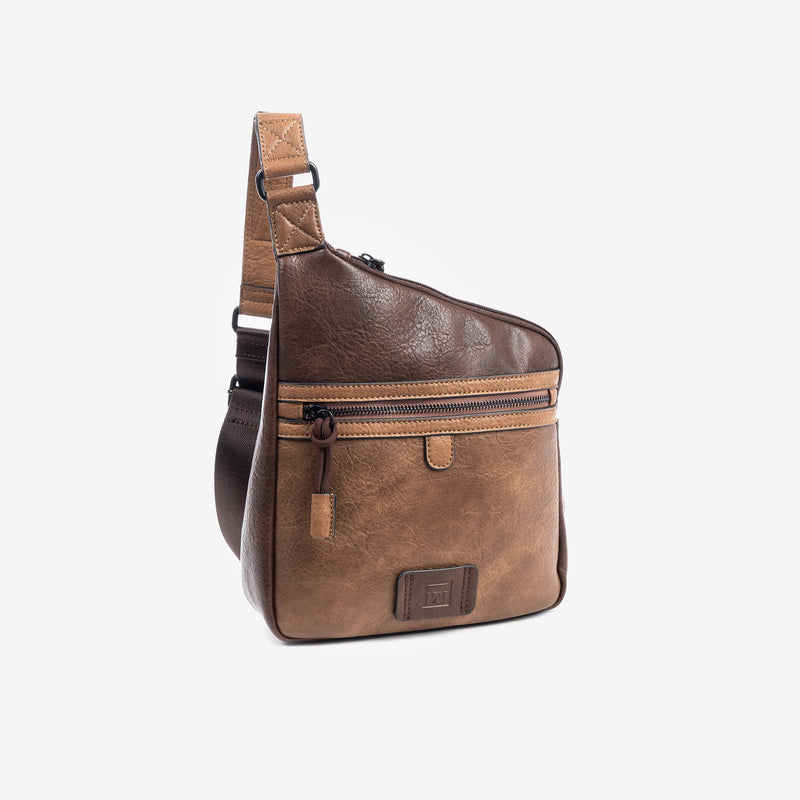 Reporter bag for men, brown color, Combined Collection. 22x25x7cm