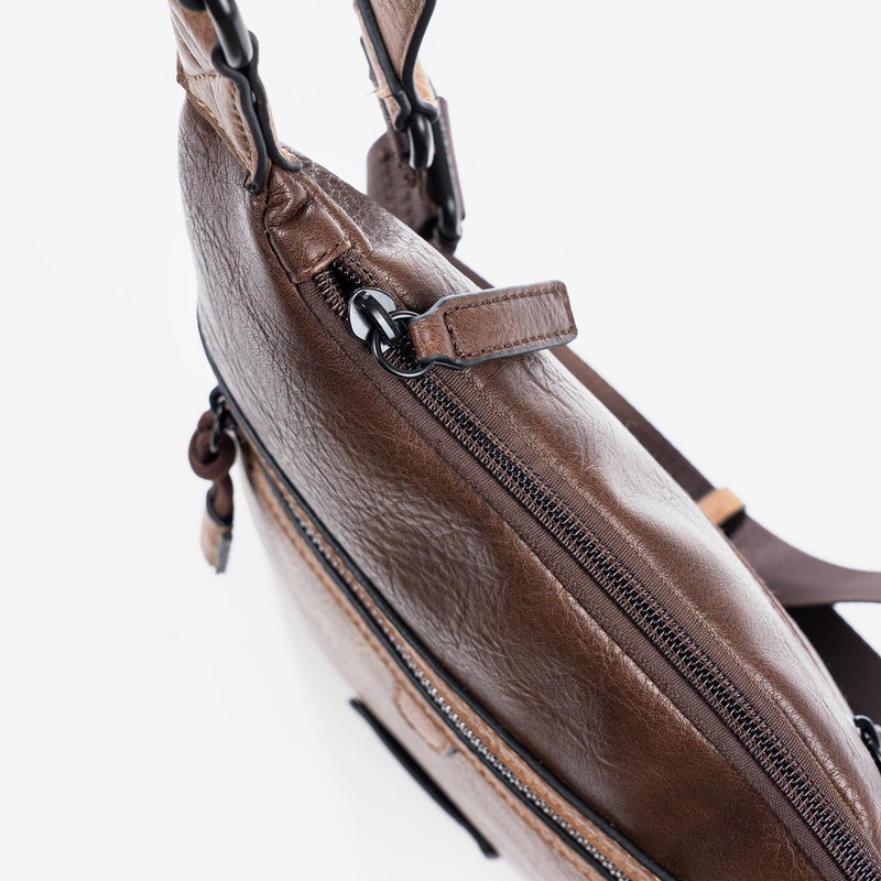 Cross body bag for men, brown, Collection combinados