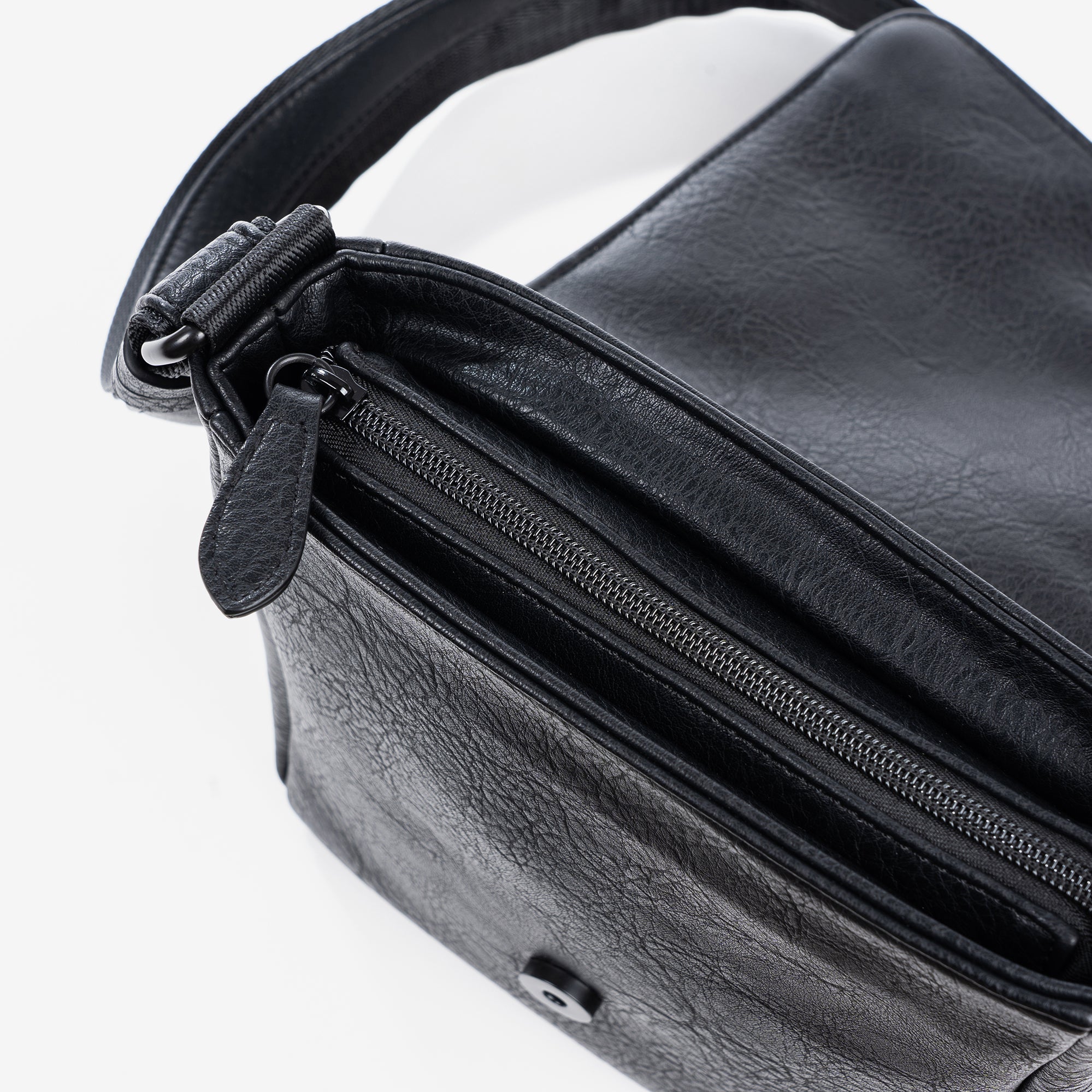 Cross body bag for men, black, Collection rustic