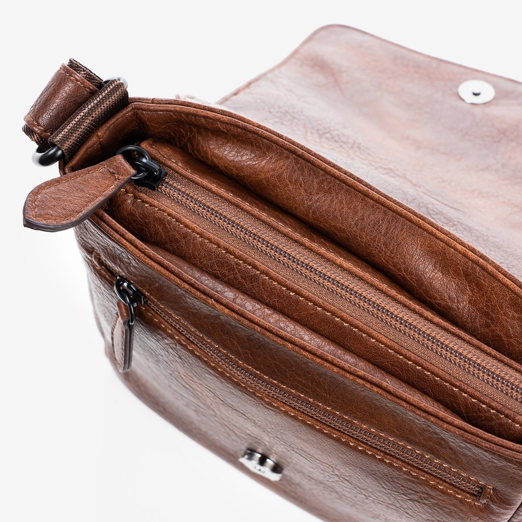 Cross body bag for men, brown, Collection rustic