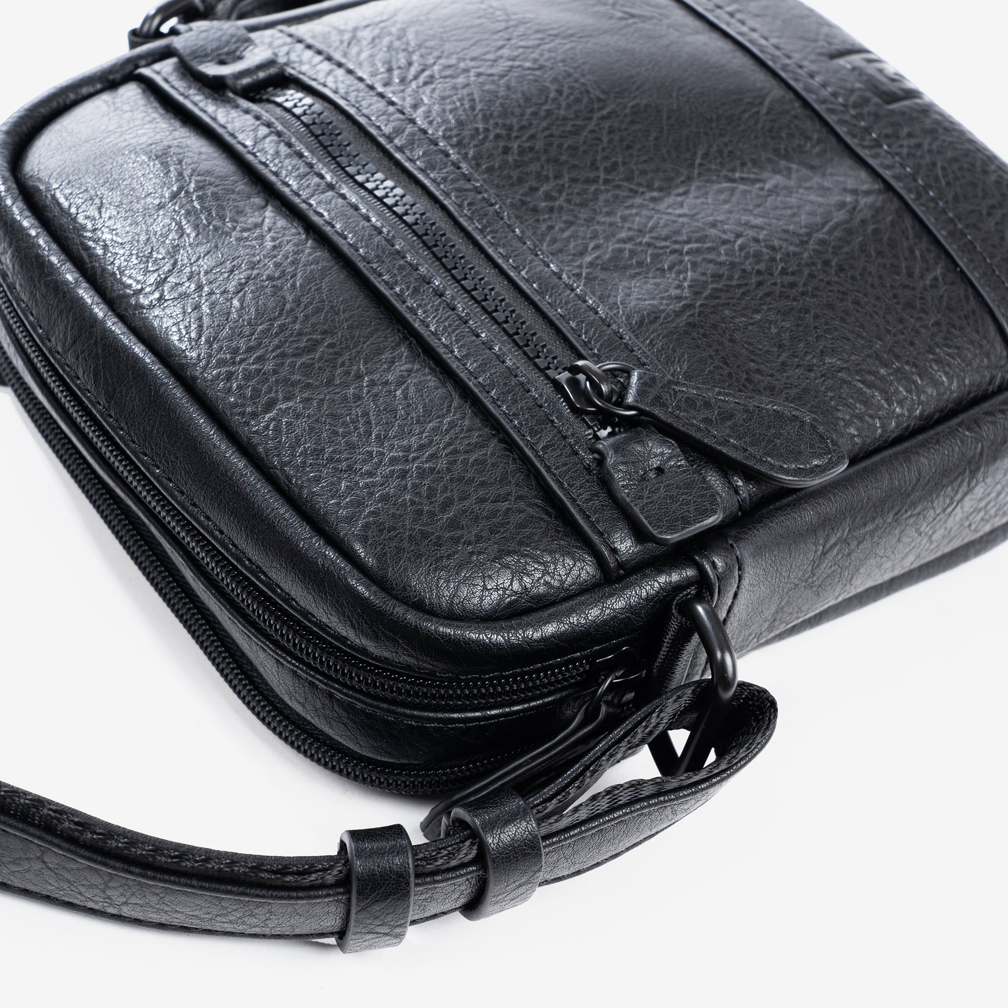 Bolso reportero para hombre, color negro, Colección rustic