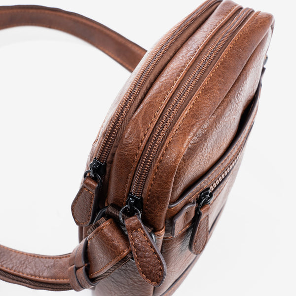 Cross body bag for men, brown, Collection rustic