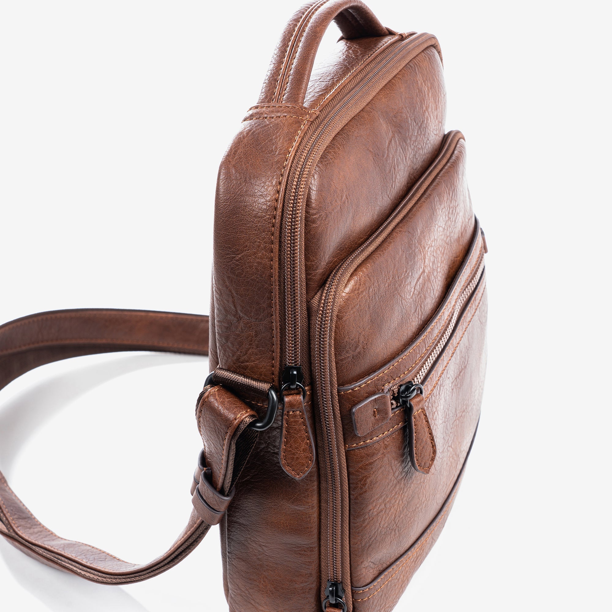 Cross body bag for men, brown, Collection rustic