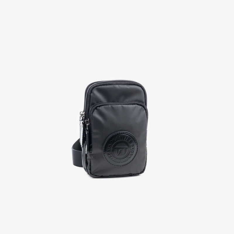 Mobile phone bag, black color, nylon sport collection