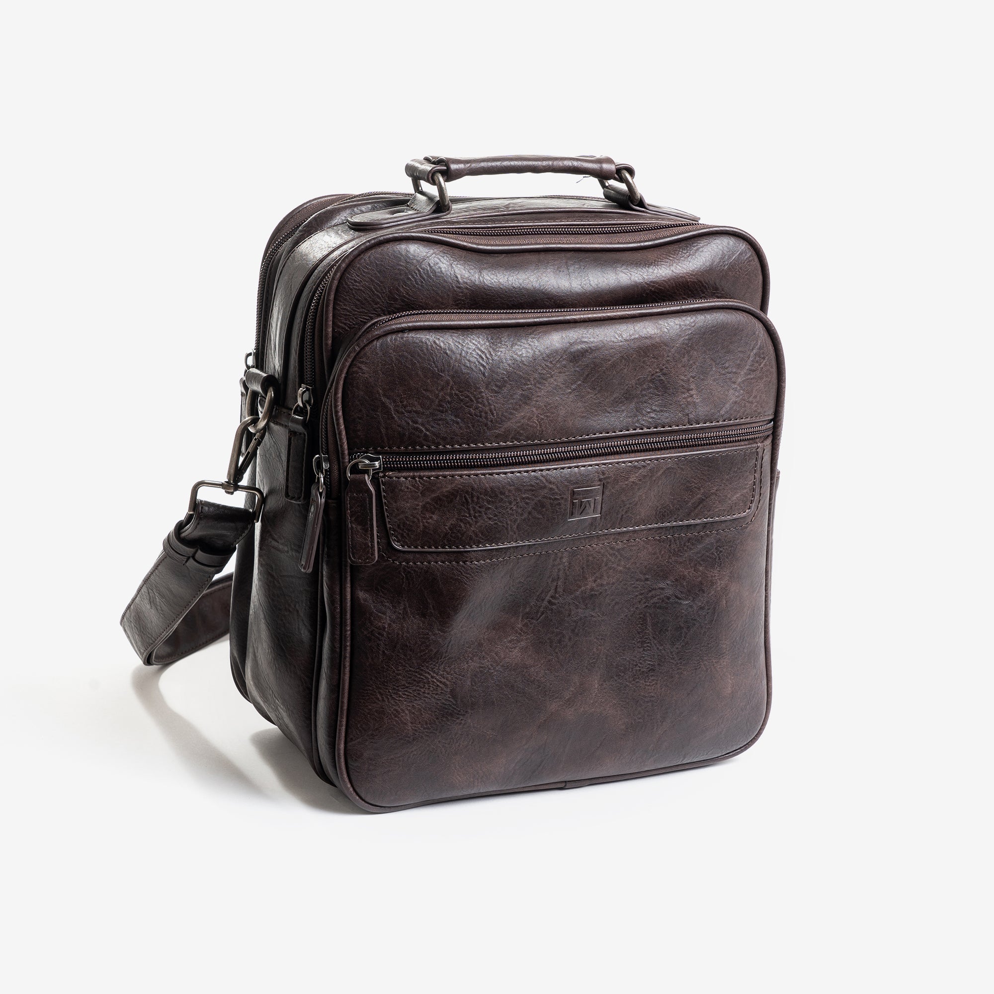 Bolso grande para hombre, color café, Colección nappa