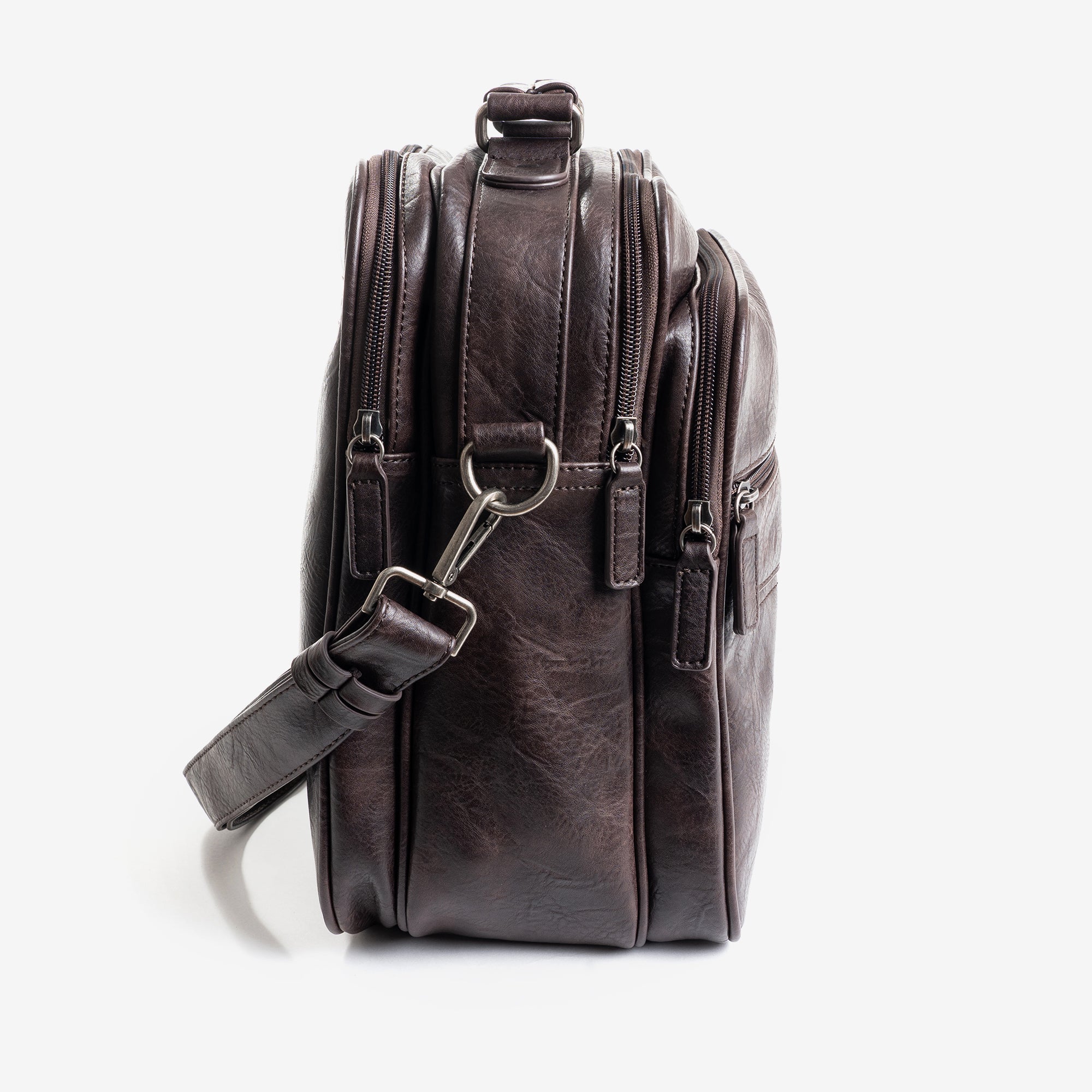 Bolso grande para hombre, color café, Colección nappa
