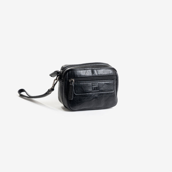 Small handbag for men, black color, nappa collection