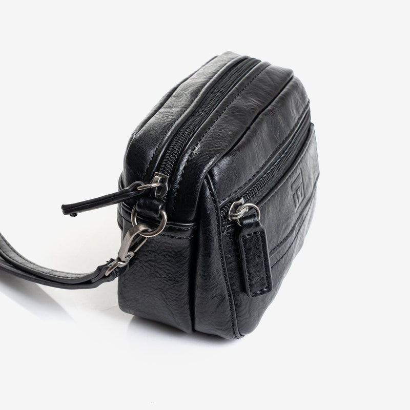 pequeño para hombre, color negro, Colección nappa – Matties Bags