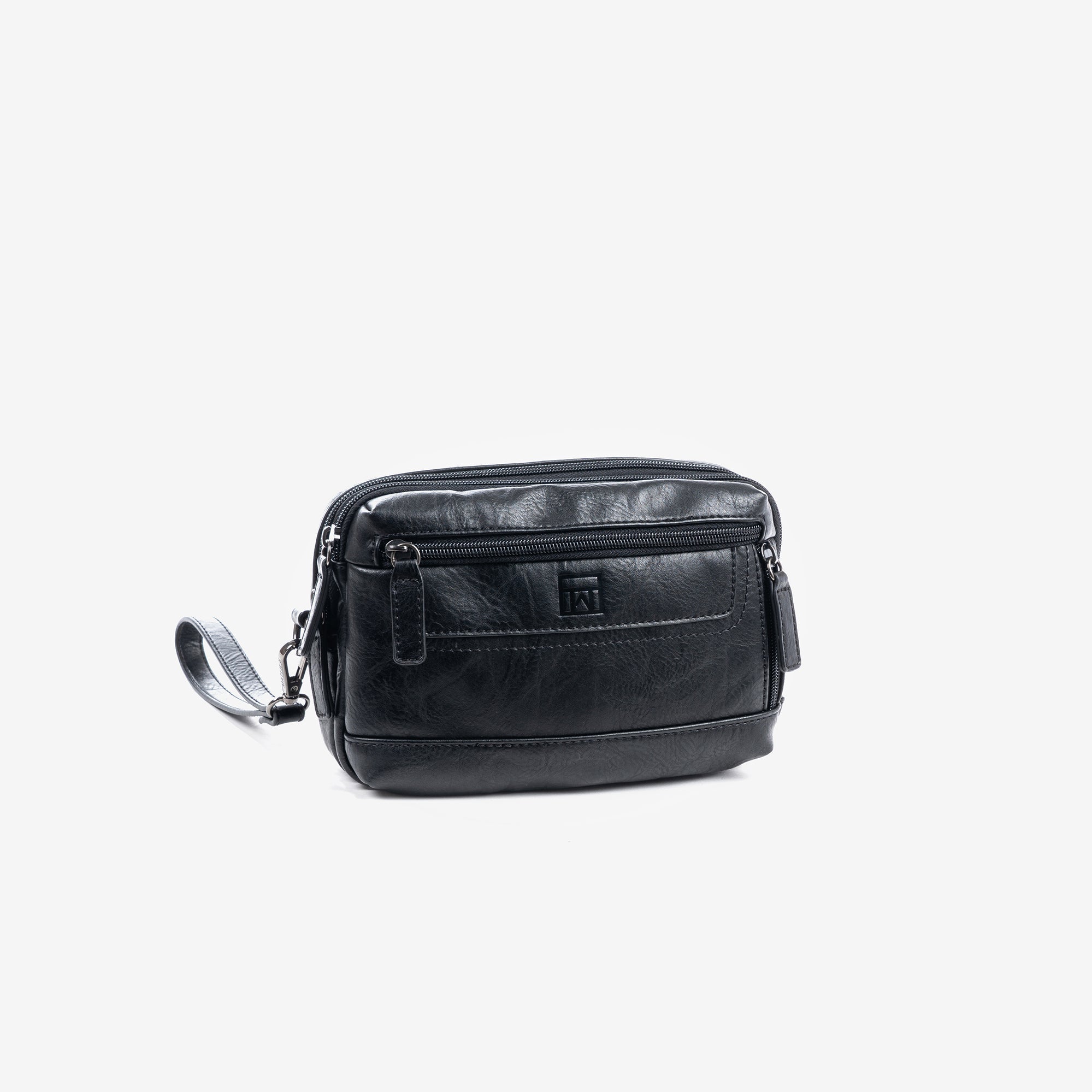 Bolso de mano para hombre, color negro, Colección nappa