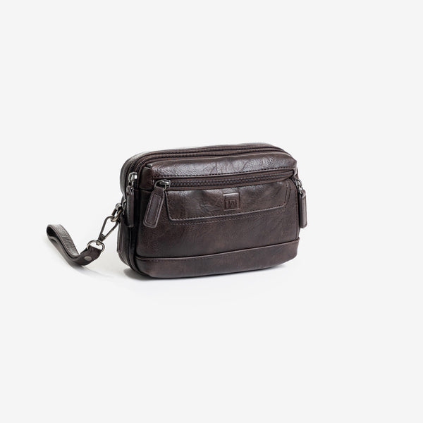 Men's handbag, coffee color, nappa collection