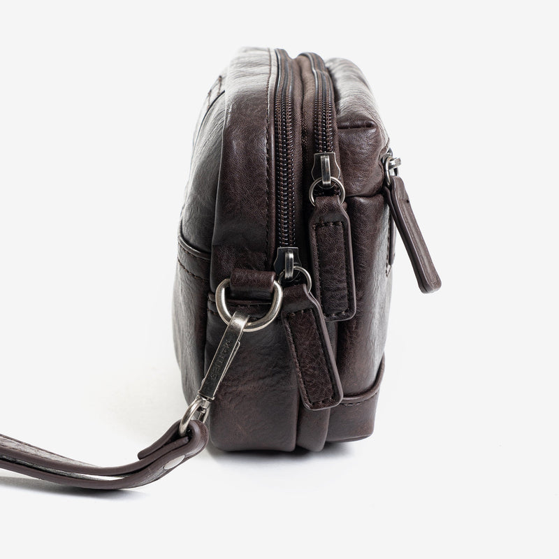 Men's handbag, coffee color, nappa collection