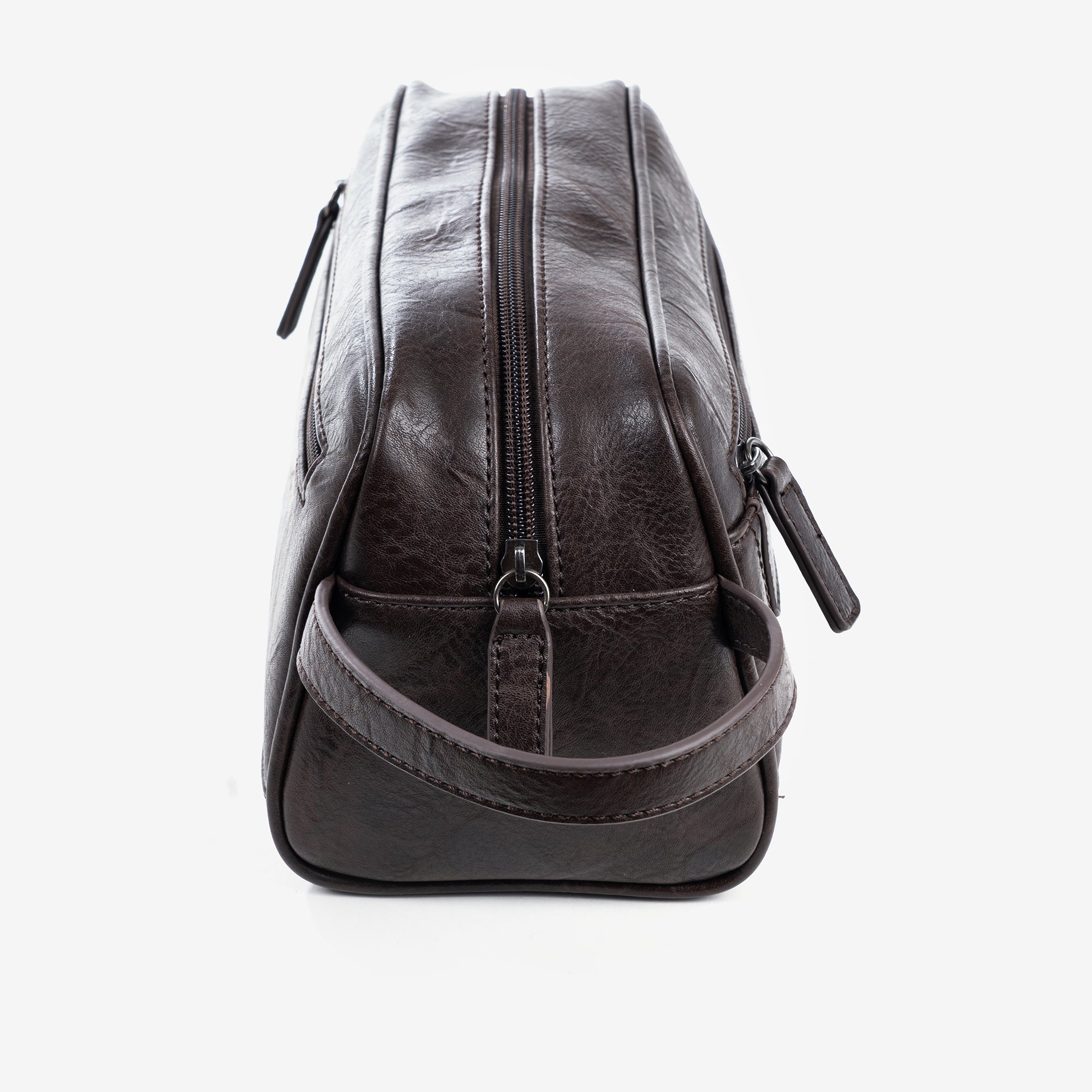 Neceser para hombre, color café, Colección nappa