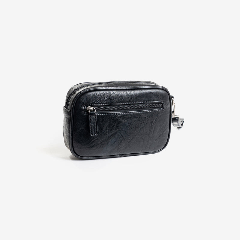 Men's handbag, black, Nappa Collection. 21x14x05cm