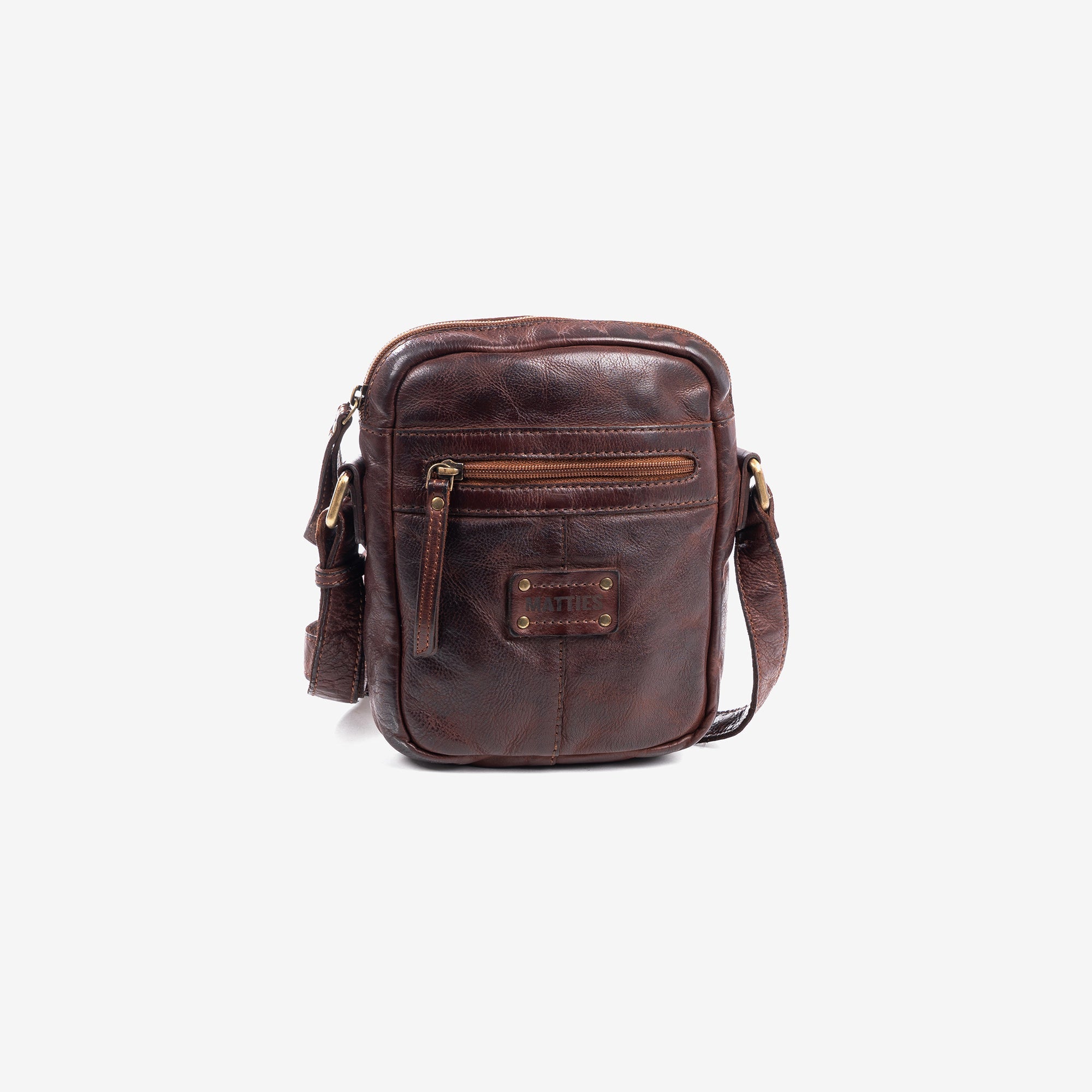 Cross body bag for men, brown, Collection antic leather