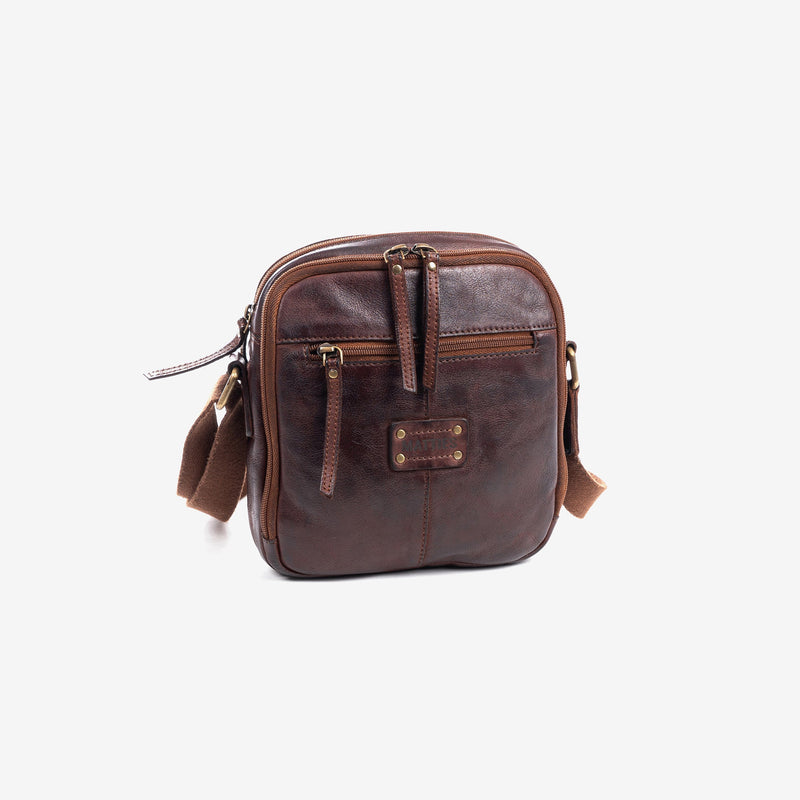 Bolso reportero para hombre, color marrón, Colección antic leather