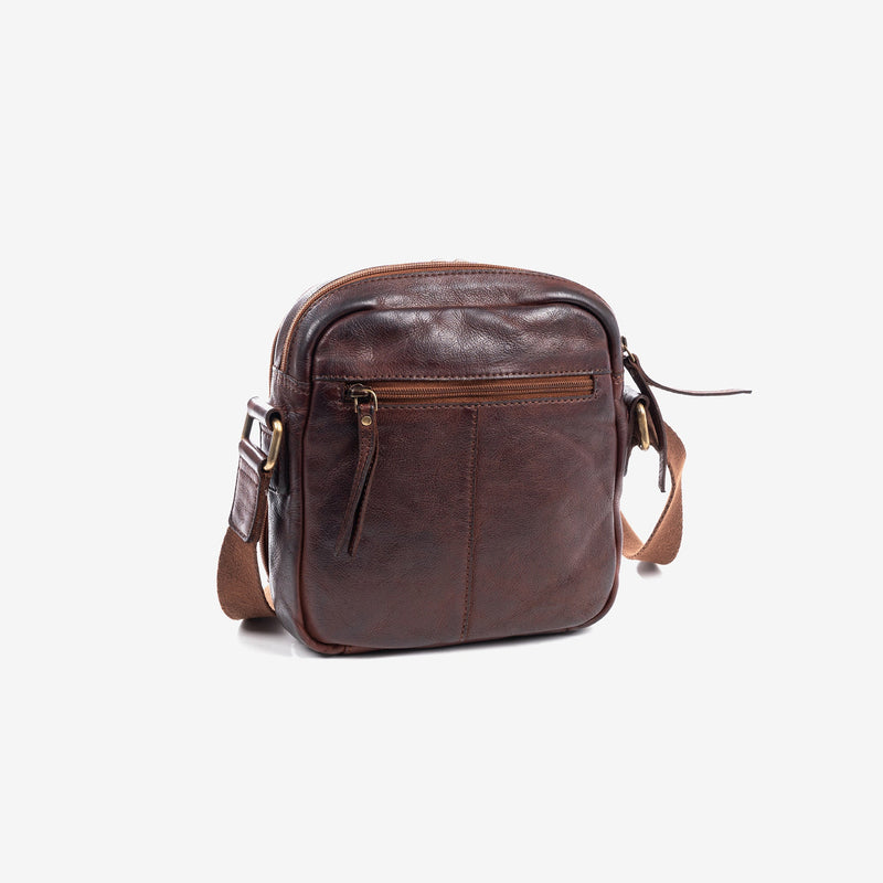 Cross body bag for men, brown, Collection antic leather