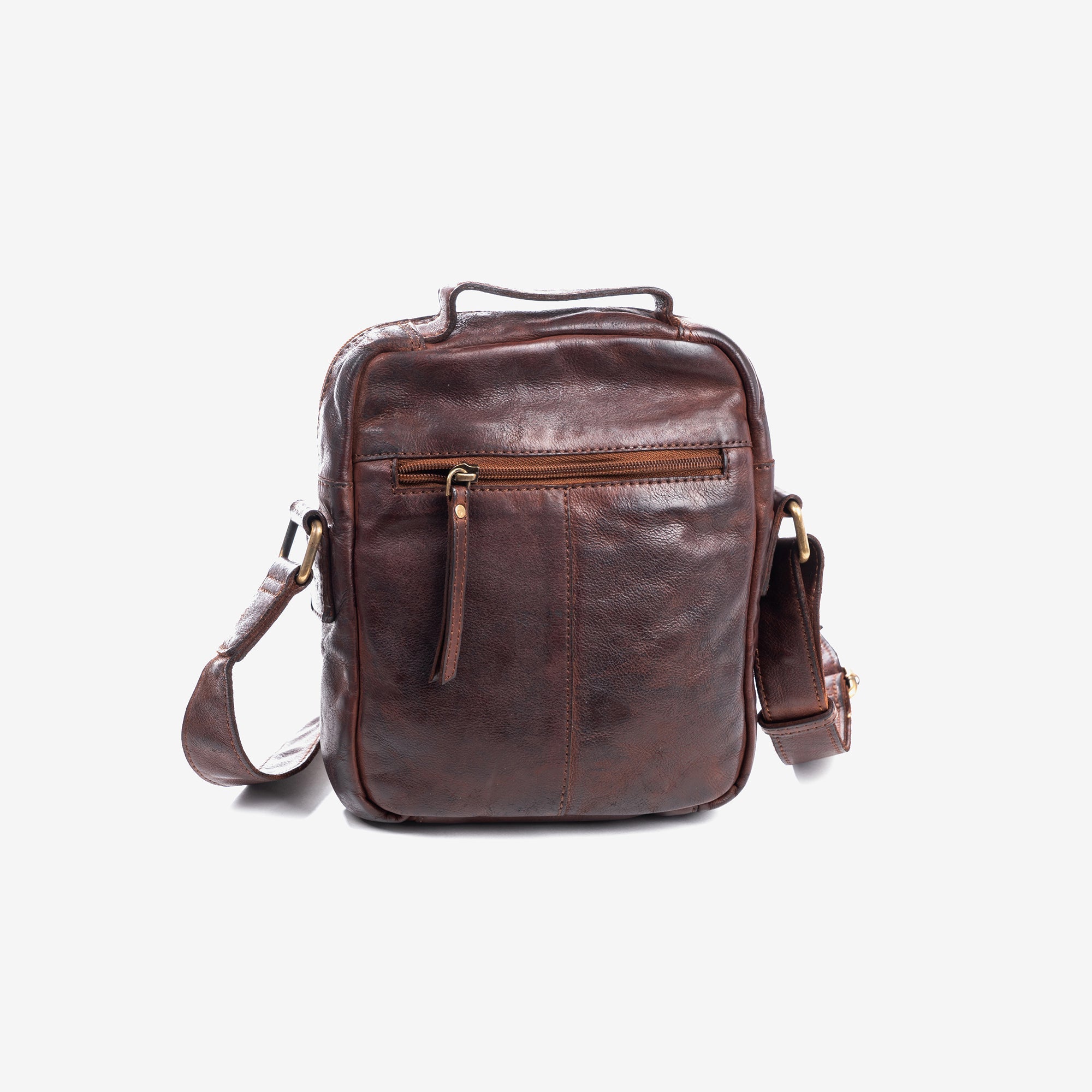 Bolso reportero para hombre, color marrón, Colección antic leather