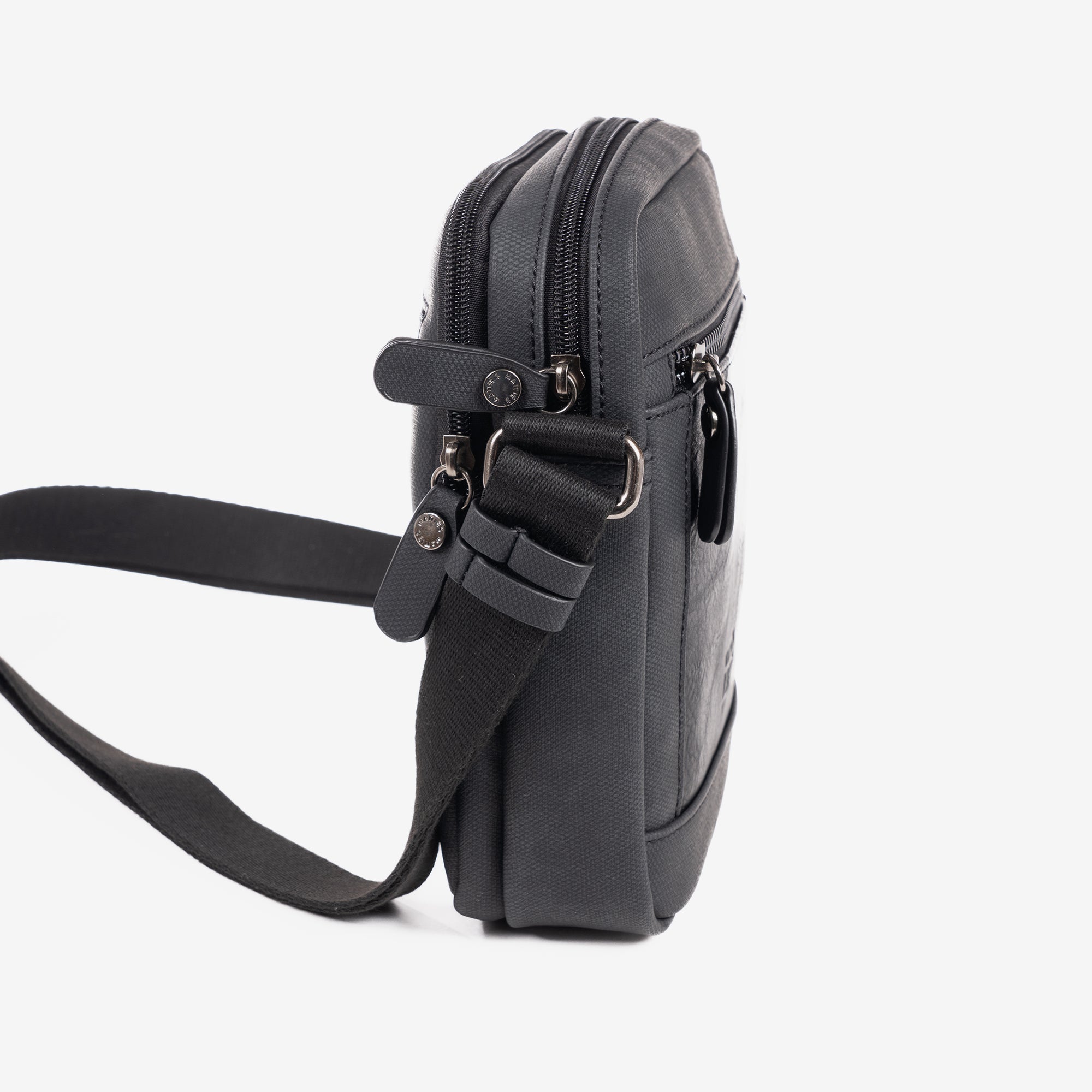 Shoulder bag for men, black color, Canvas Collection. 17x22cm