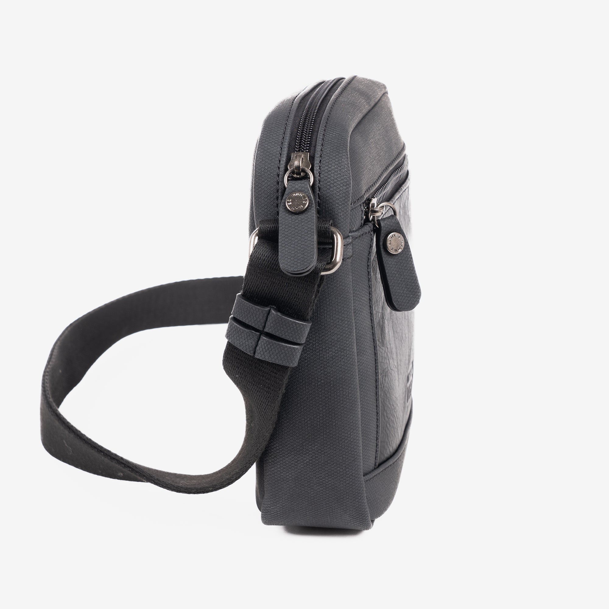 Shoulder bag for men, black color, Canvas Collection. 16x20cm