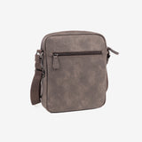 Men's shoulder bag, brown, Canvas Collection. 21.5x26x5.5cm
