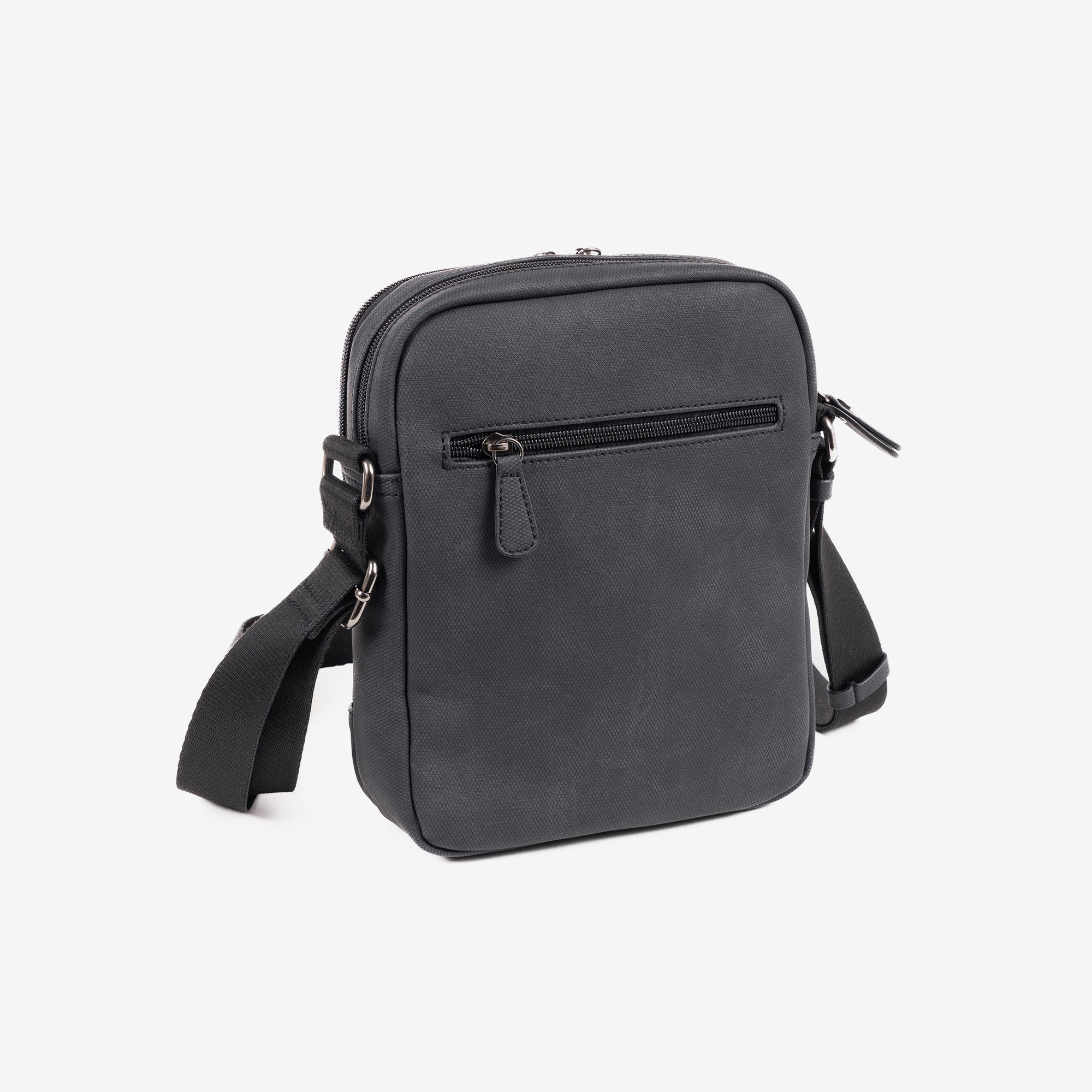 Shoulder bag for men, black color, Canvas Collection. 19x24cm