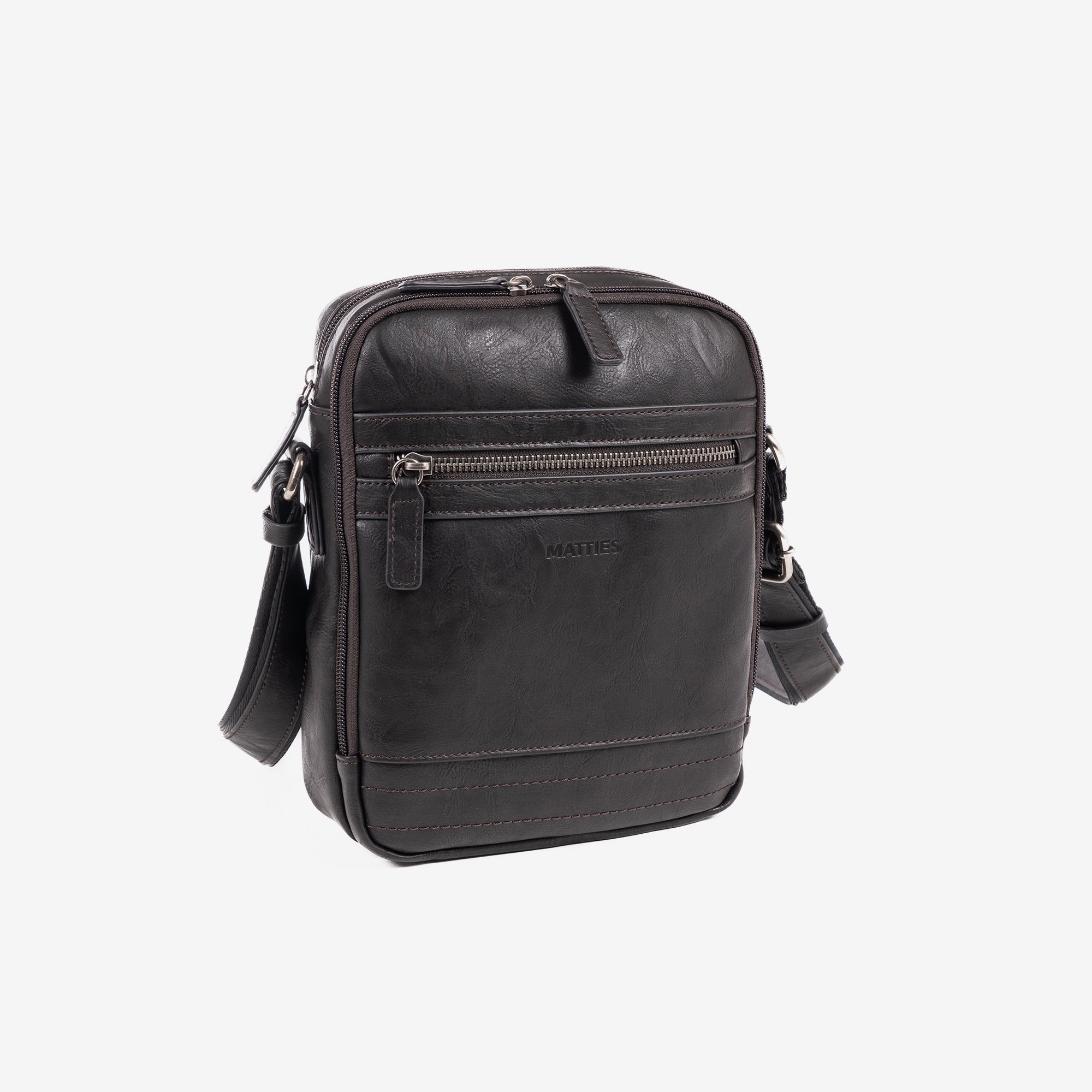 Men's shoulder bag, coffee color, Youth Collection. 19x24cm