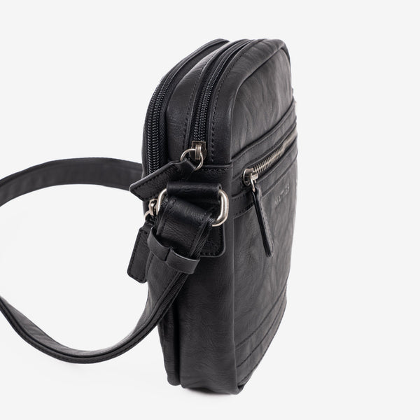 Men's shoulder bag, black, Youth Collection. 17x22cm