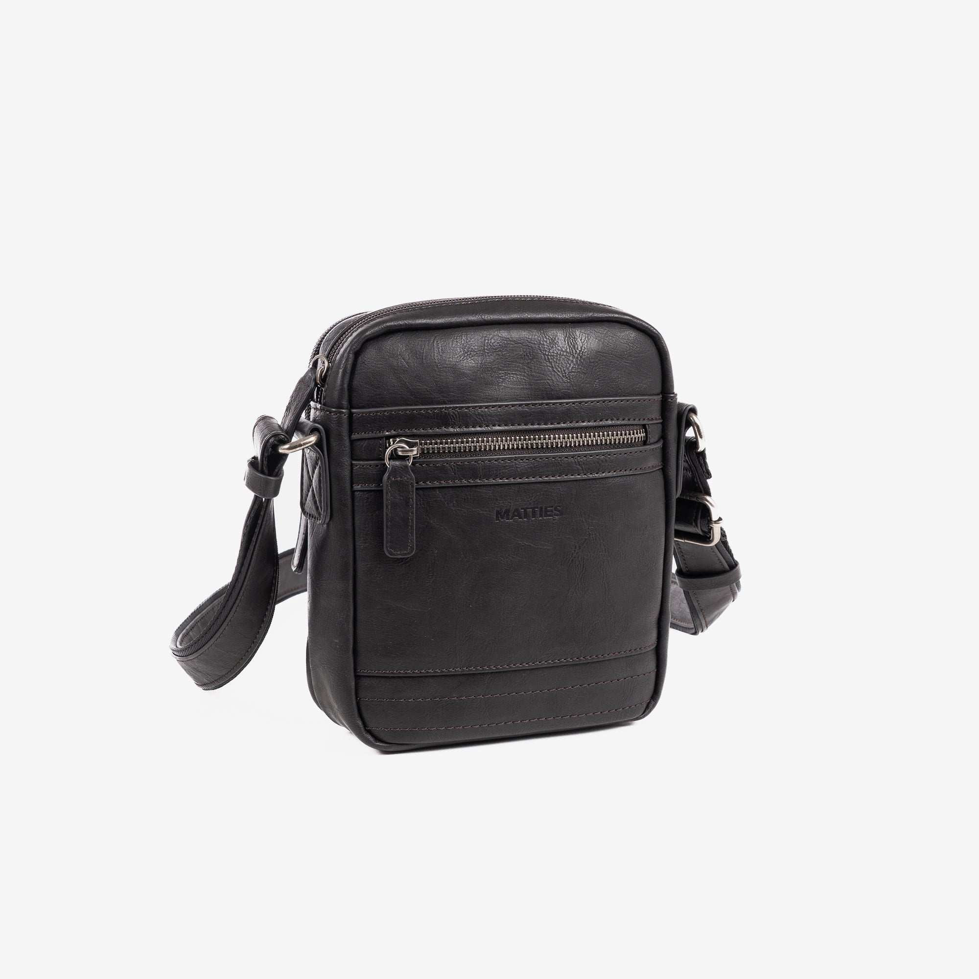 Men's shoulder bag, coffee color, Youth Collection. 17x22cm