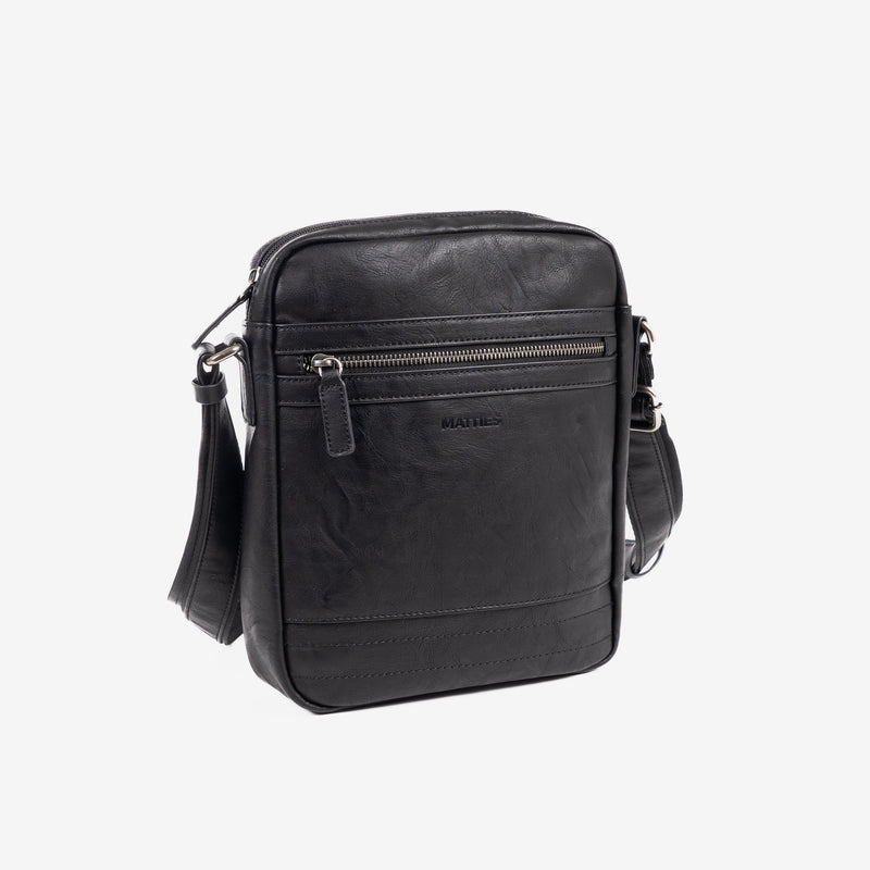 Men's shoulder bag, black, Youth Collection. 21x26.5x5.5cm