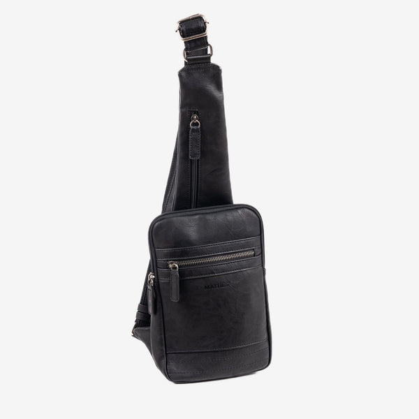 Men's shoulder bag, black, Youth Collection. 17X25cm